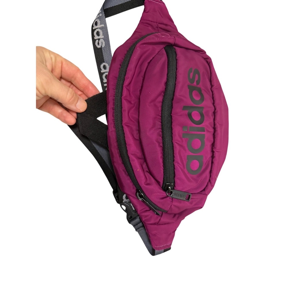 Adidas Fannypack pouch purse colorful purple/pink activewear lightweight travel - Picture 6 of 9